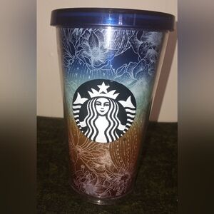 Starbucks Floral Ombre Stainless Tumbler - Blue to Brown